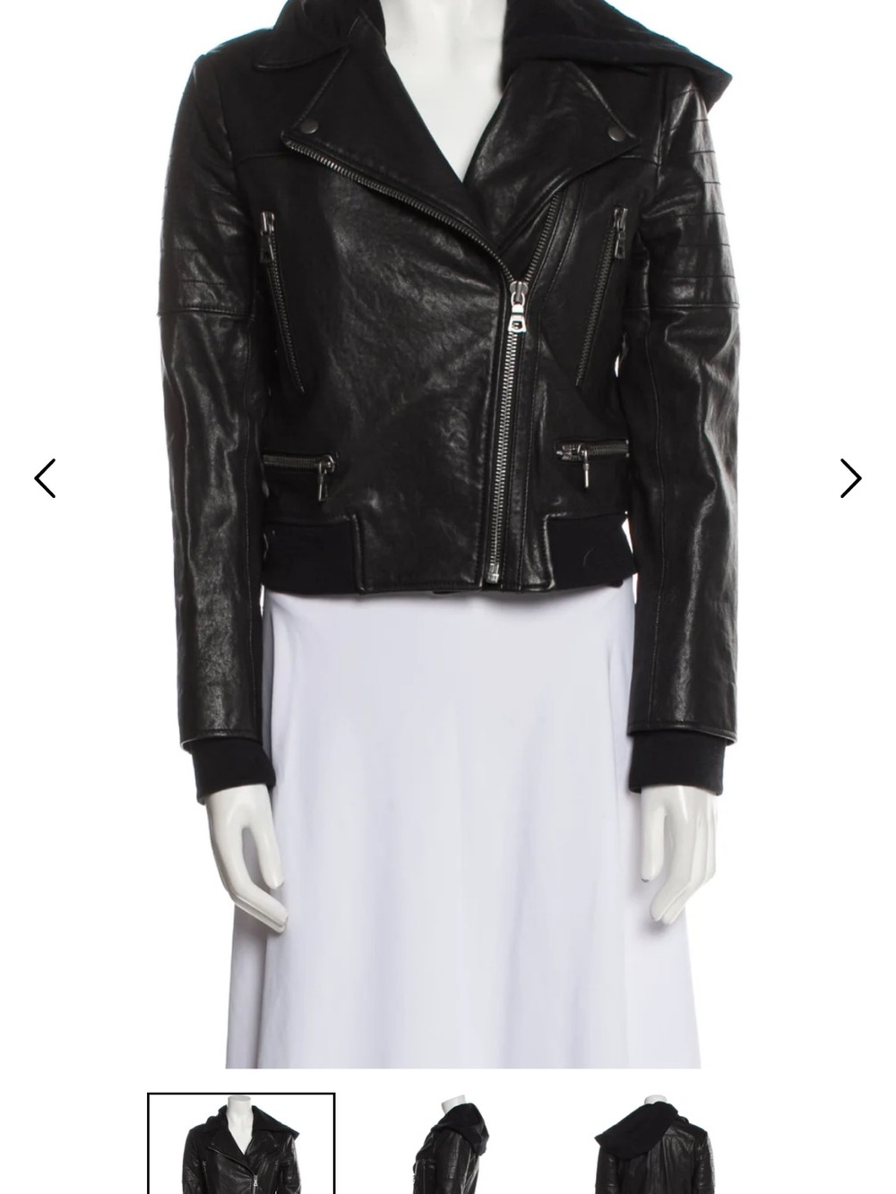 AO.LA by Alice + Olivia Avril Hooded Leather Combo Jacket